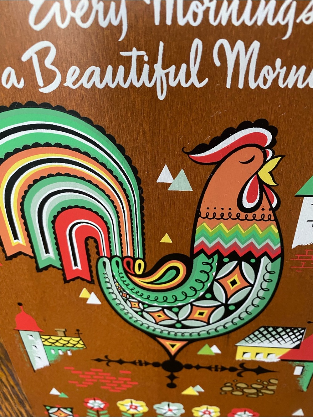 Vtg MCM Berggren Trayner Swedish Folk Art Wood Cutting Board Rooster Wall Art - Picture 6 of 14